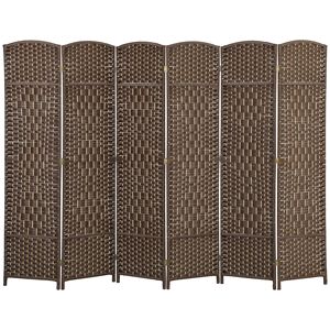 Divisorio Pieghevole Artigianale in Legno a 6 Pannelli, Alto 1,8 m, Autoportante, Marrone, per Privacy in Casa e Ufficio - Product Image 1