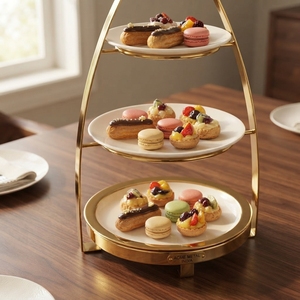 Stainless Steel PVD Coated <b>Cake</b> Stand Elegant Decorative Dessert Stand for Wedding Birthday Party Modern Home Kitchen 3 <b>Tier</b> - Product Image 4