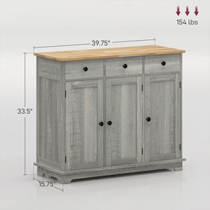 Mobiletto Artigianale in Legno di Mango Grigio Chiaro con 3 Cassetti e Ripiano Regolabile - Product Image 3