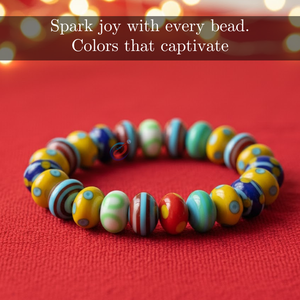 Perles de verre artisanales multicolores en lampwork |   Perles décoratives mélangées de qualité supérieure pour la fabrication de bijoux et l'artisanat, support de 8 pouces, 12x18mm - Product Image 4