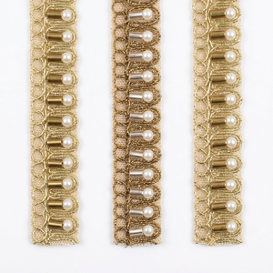 Dentelle brodée |   Bordure textile décorative artisanale de qualité supérieure pour saris, tenues de mariée, robes, lehenga et chemisiers - Product Image 1