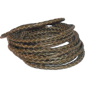 Cordons en cuir tressé de haute qualité pour la création de bijoux DIY, couleur olive métallique, 2,5 mm-5 mm, composants de la marque CI Creative Expressions - Product Image 1