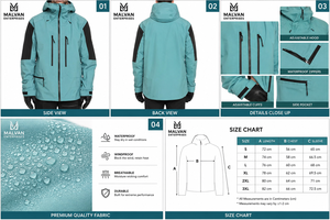 Servicio OEM: Chaqueta de Montañismo y Snowboard para Hombre, Casual, Cálida, Impermeable, Acolchada con Corduroy, Personalizada, con Cierre y Resistente al Viento - Product Image 5