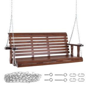 Balançoire de patio en bois robuste de 5,5 pieds, capacité de charge de 880 lb, balançoire de jardin pour cour, version améliorée pour plus de résistance - Product Image 6