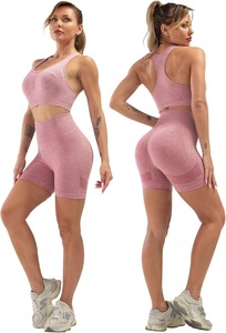 Ensemble 2 pièces OEM pour femme, rayé, respirant, taille haute, effet push-up, pour le sport, le fitness et le yoga - Product Image 6