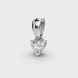 Pendentif solitaire en diamant de forme cœur cultivé en laboratoire certifié IGI dans un argent sterling 925 massif, pendentif romantique pour femmes - Product Image 3