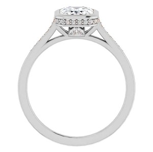 <b>Emerald</b> Cut Moissanite Bezel Setting 925 Sterling <b>Silver</b> 14K Gold Plated Luxury Engagement Wedding Promise Solitaire <b>Ring</b> - Product Image 2