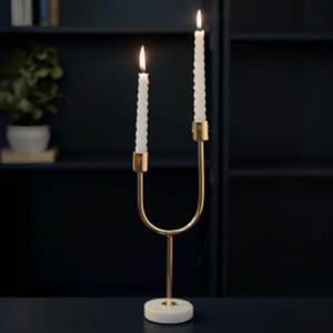<b>Brass</b> <b>Candlestick</b> Holder With Loop Golden Arc Dual Candle Holder - Product Image 2