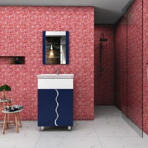 Standard Quality <b>Wall</b>-Mounted Ceramic Basin Bathroom Vanity Table with <b>Mirror</b> Included Eco-Friendly Design From India Export - Product Image 1