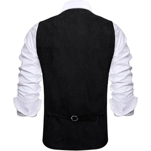 Gilet en cuir suédé vintage pour homme, style western cowboy, avec franges et pompons, boutons-pression, décontracté, OEM - Product Image 4