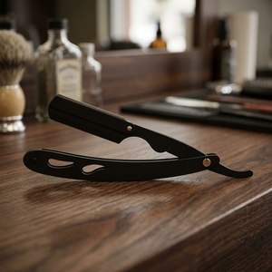 Barber Shaving Pocket Knife Straight Edge <b>Razor</b> Stainless Steel Safety Replaceable Blades Matte Black Professional <b>Razor</b> <b>Men</b> - Product Image 4