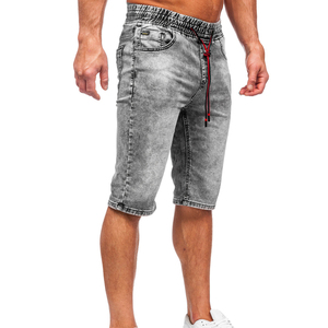 Men's High Street Denim Shorts Breathable Distressed Straight Men Jean Shorts <b>Unique</b> Design Heavyweight Unisex Washable - Product Image 4