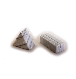Porta tarjetas de visita de piedra de mármol natural en forma de triángulo y rectángulo a precio de mayorista. - Product Image 1