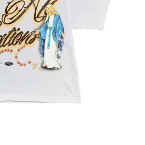Mother of All Nations Printed Regular Fit Men's T-<b>Shirt</b> Street Style <b>Short</b> <b>Sleeve</b> Turtleneck 100% Cotton Jersey Front Logo <b>White</b> - Product Image 3