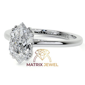 Anillo de plata con forma de hexágono de diamante de moissanita de corte Marquesa holandés regalo para ella - Product Image 3