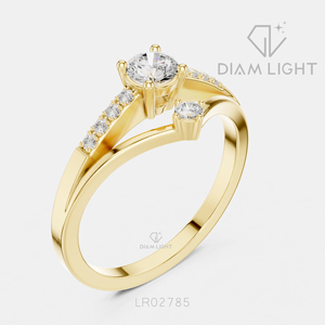Bague de promesse en or blanc 14 carats avec diamant de laboratoire rond certifié IGI 0,25 carat, couleur F+, clarté VS+, pour femme, idéale pour un cadeau - Product Image 6