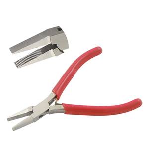 115mm poignée en PVC Micro ligne pince à bec plat mâchoires dentelées à ressort pour le sertissage pour la fabrication de bijoux de pêche bricolage artisanat OEM - Product Image 1