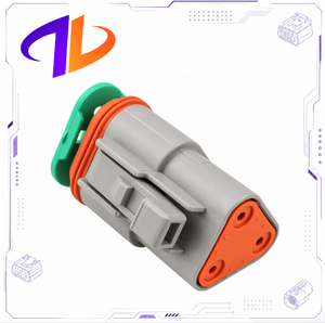 ขั้วต่อสายไฟรถยนต์แบบกันน้ำ รุ่น DT06-3S แบบ 3 ขา ทำจากทองแดง หุ้มด้วยไนลอน สำหรับขั้วต่อตัวเมีย สีเทา ซีรีส์ DT - Product Image 1