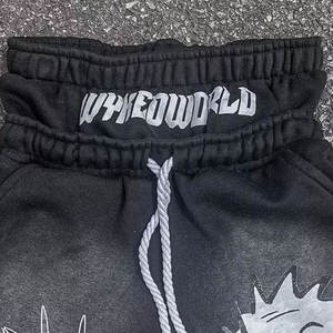 Shorts d'été imprimés pour hommes grande taille avec logo personnalisé, en tissu peigné nylon-coton, motif uni, décontractés - Product Image 3