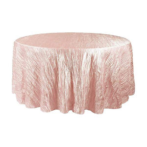 Navy Blue Jacquard Custom Table Cloth Round Cotton Embroidery Polyester Crinkle Taffeta for Weddings and Parties - Product Image 5