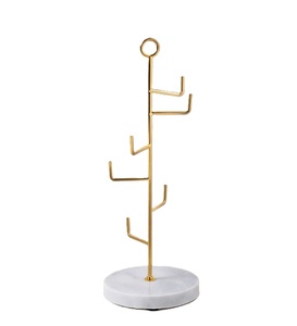 Fresh Selling Handmade Design Iron Stand And Marble Base Mug Holder <b>Rack</b> for Space Saving <b>Kitchen</b> <b>Storage</b> and Home Decor - Product Image 1