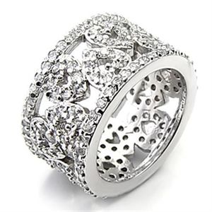 Anello in Argento Sterling 925 Rodiato 7X199 con Zirconi Cubici Trasparenti di Grado AAA - Product Image 1