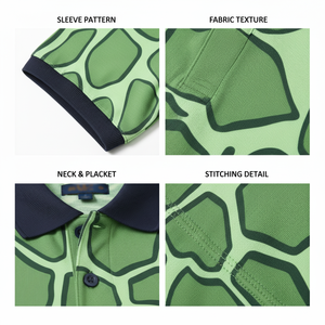 Polo Collar T-shirt Cotton Material Men's <b>Light</b> Blue Color block Short sleeve Polo Shirt with Stripes Casual Style - Product Image 6