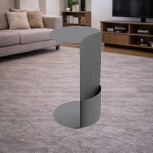 Mesa de Centro Moderna en Forma de C, de Metal Curvado, Duradera, Minimalista, Escultural, para Sala de Estar - Product Image 4