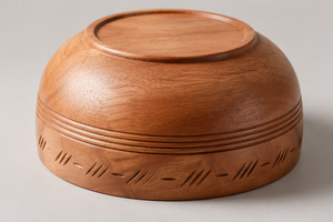 Bol de service en bois éco-responsable fait main, sculpté, style bohème rustique, pour salade, fruits, dîner, vaisselle de cuisine pour la maison et les fêtes - Product Image 6
