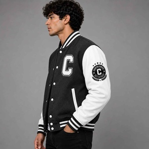Unique Design <b>Top</b> Quality Varsity Jacket for Men Casual Wear Fashionable Stand Collar Solid <b>Maroon</b> Color Baseball Varsity Jacket - Product Image 3