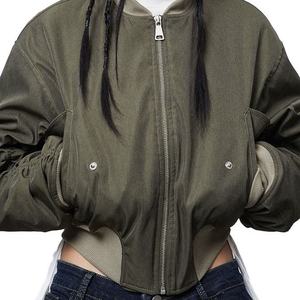 Dernières tendances streetwear Y2K : Blousons bomber courts en toile pour femme, personnalisables OEM, designs vintage hip-hop, livraison rapide - Product Image 6