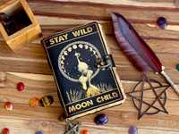 Journal de voyage en cuir personnalisé « Moon Child », carnet en cuir, journal d'écriture en cuir