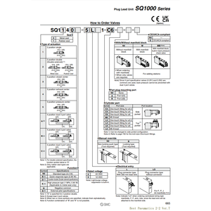 Válvula de control de válvula solenoide neumática SMC, válvula de control de SQ1241D-5L1-C6 - Product Image 1