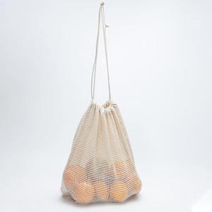 Bolsa de malla de alta calidad para compras, tamaño personalizado, para verduras, frutas, productos orgánicos, de algodón, con cordón, para dátiles, ajo - Product Image 2