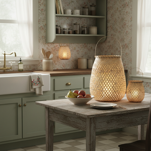 Bamboo <b>Lantern</b> Vietnam Best Selling Handmade Eco-friendly Candle Holders Natural Table <b>Lamp</b> Handles Home & Gardens Decor - Product Image 2