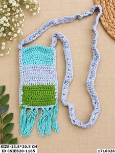 Bolso de ganchillo bohemio con borlas y patrón de estrella de coral, funda para móvil tipo bandolera con múltiples colores y patrones, hecho a mano. - Product Image 5