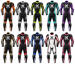 Combinaison de moto en cuir de vachette à manches longues pour homme X Sports City X, impression par sublimation sur le devant, respirante, 220g, toutes saisons - Product Image 2