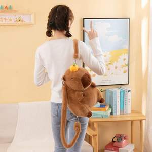 Mochila de Peluche de Capibara Adorable con Correa, Súper Suave, Naranja, Juguete de Peluche, Regalo para Niños, Unisex, Algodón PP, Alivio del Estrés - Product Image 4