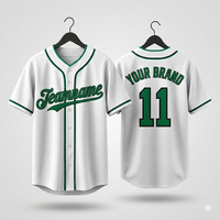 Jersey Baseball 100% Poliester Pria Dewasa Seragam Softball Custom Warna Solid Sablon Anti-Bakteri Lengan Pendek