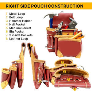 เข็มขัดเครื่องมือช่างไฟฟ้าหนังคุณภาพสูงแบบขายส่ง ปรับแต่งได้ตามต้องการ เข็มขัดเครื่องมือช่างหนังสำหรับผู้รับเหมามืออาชีพ มีจำหน่าย - Product Image 6