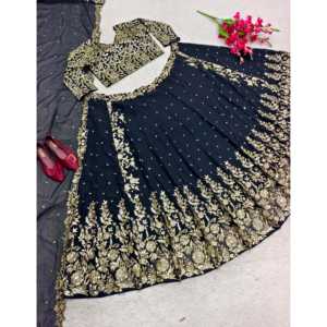 Conjunto de ropa de fiesta Lehenga Choli de diseñador para mujer con elegante Dupatta elegante y elegante - Product Image 2