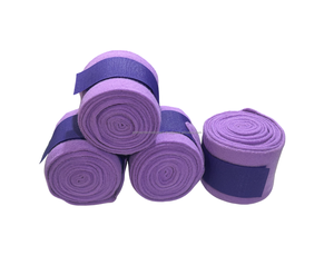 Ensemble de 4 bandages de protection pour jambes de cheval en polaire douce de haute qualité PRIMA, avec logo personnalisable en couleur pour un soutien confortable - Product Image 1