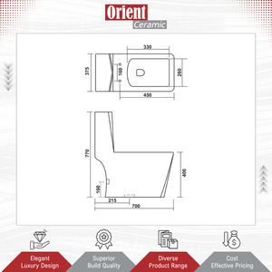 Inodoro de Una Pieza de Cerámica Blanca de Lujo con Diseño Moderno, Montado en el Suelo, Disponible en Grandes Cantidades, Mejor Precio - Product Image 2