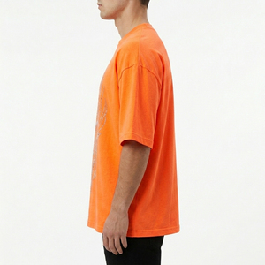 T-shirt pour homme, coupe classique, couleur personnalisée, motif géométrique en strass, manches courtes, col rond, style streetwear, décontracté, respirant, jersey - Product Image 2