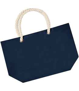 Sac de plage en toile de coton nautique à poignées en corde et œillets, personnalisable avec logo, vente en gros, promotionnel, pour voyage, en toile rayée - Product Image 4