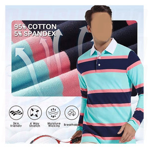 Polo de rugby brodé surdimensionné de haute qualité avec logo personnalisé, manches longues, rayé, style streetwear, en coton, vêtements de sport - Product Image 5