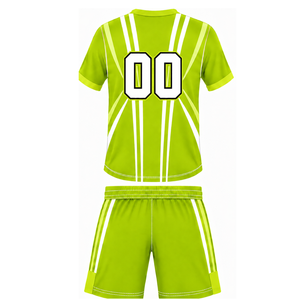 Conjunto de Camiseta y Pantalones Cortos de Rugby Verde Lima y Blanco, Cuello en V, Uniforme de Equipo, Transpirable, Ligero, Personalizable, Ropa Deportiva de Entrenamiento - Product Image 2