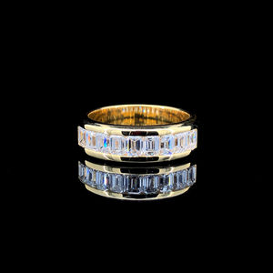 Anillo exclusivo de oro amarillo de 18 quilates con diamante cultivado en laboratorio, corte esmeralda, 185 quilates, claridad VVS VS, joyería fina, anillo de compromiso para mujer - Product Image 1