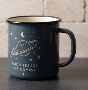 Custom Printed Celestial Quote Graphic Iron Enamel <b>Mug</b> Lightweight Camping Coffee Cup with Aesthetic Planet and <b>Stars</b> - Product Image 4