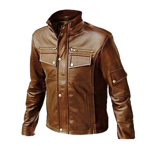 Blouson moto en cuir pour homme, coupe ajustée, fermeture éclair, style streetwear décontracté, coupe-vent, vêtement d'extérieur pour l'hiver - Product Image 6
